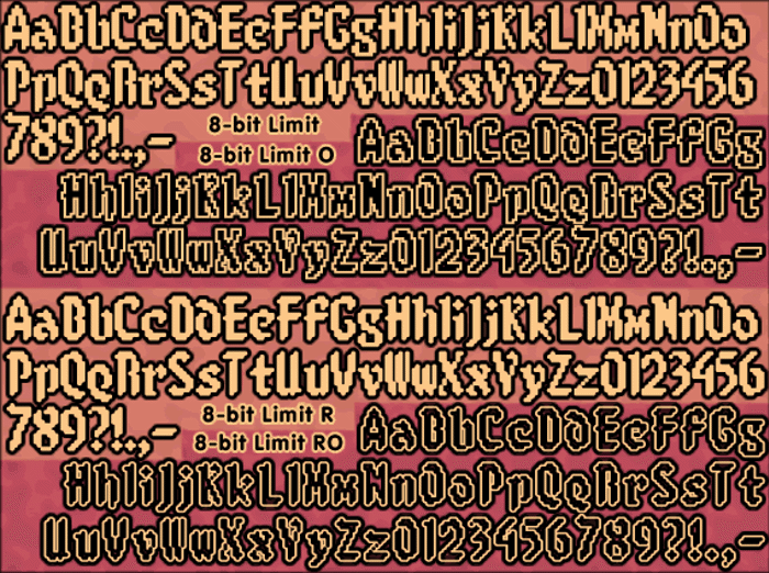 8-bit Limit (BRK) Font poster