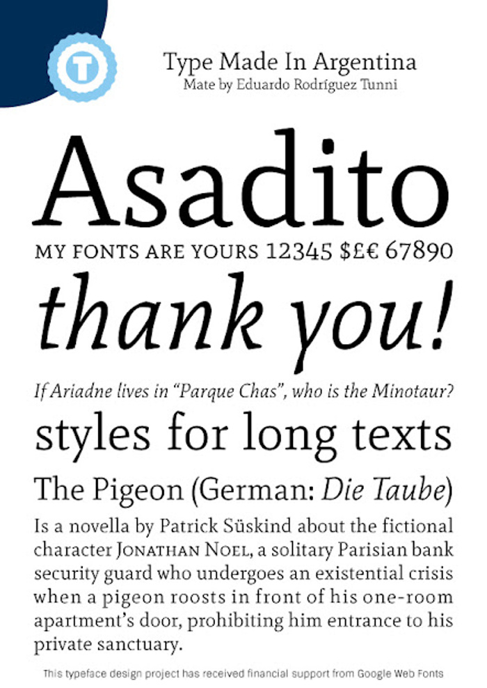 Mate Font poster