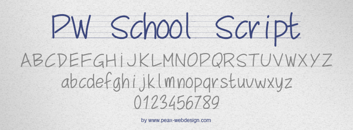 PWSchoolScript Font poster