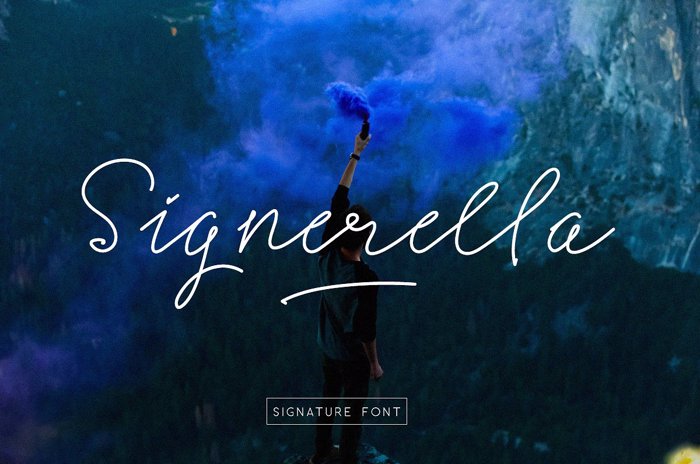 Signerella Script Font poster
