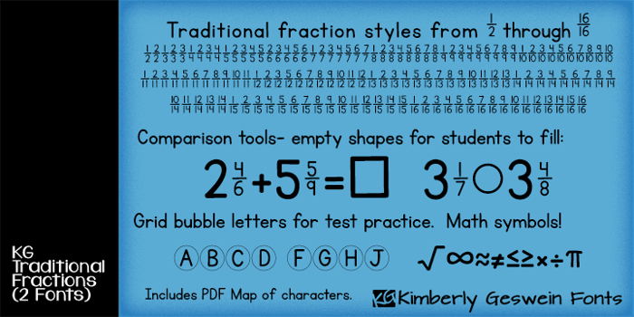KG Traditional Fractions Font