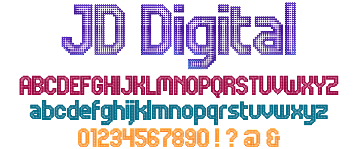 JD Digital Font poster