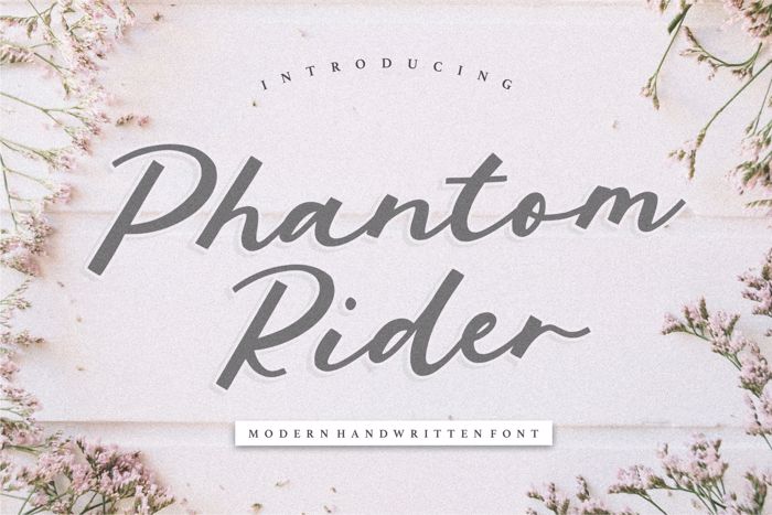 Phantom Rider Font poster