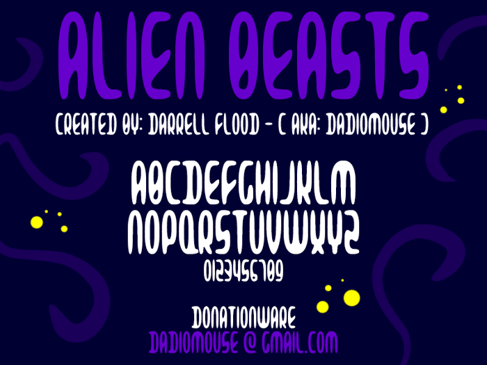 Alien Beasts Font poster