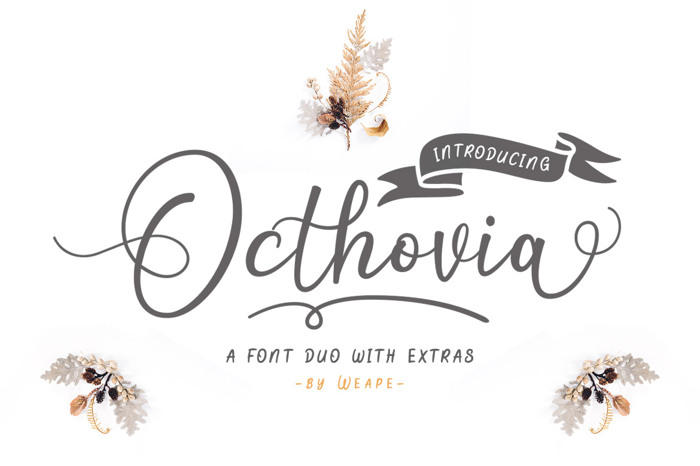 Octhovia Script Font poster