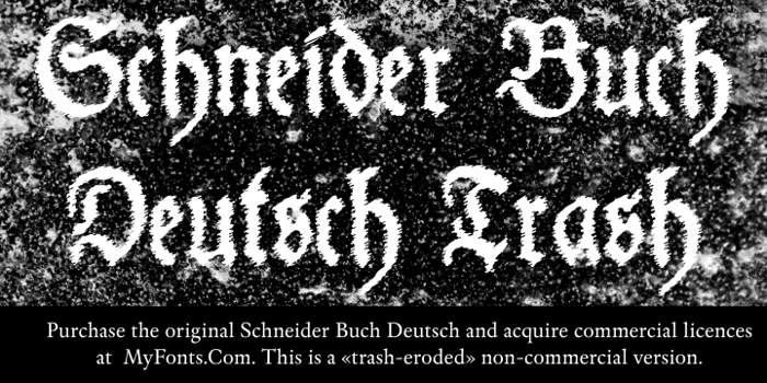 Schneider Buch Deutsch Trash Font poster
