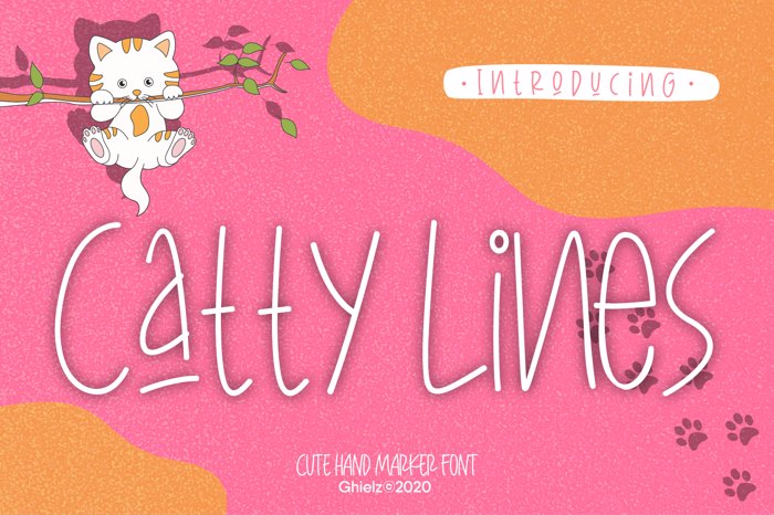 Catty Lines Font poster