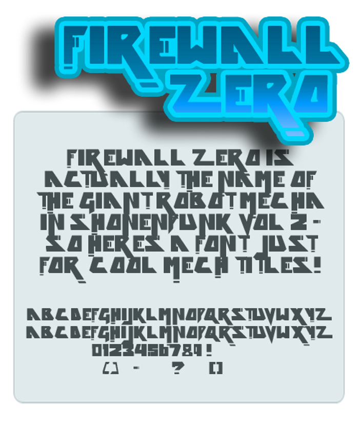 Firewall zero Font poster