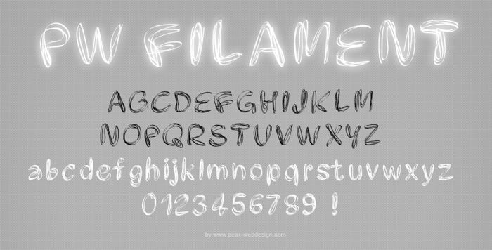 PWFilament Font poster