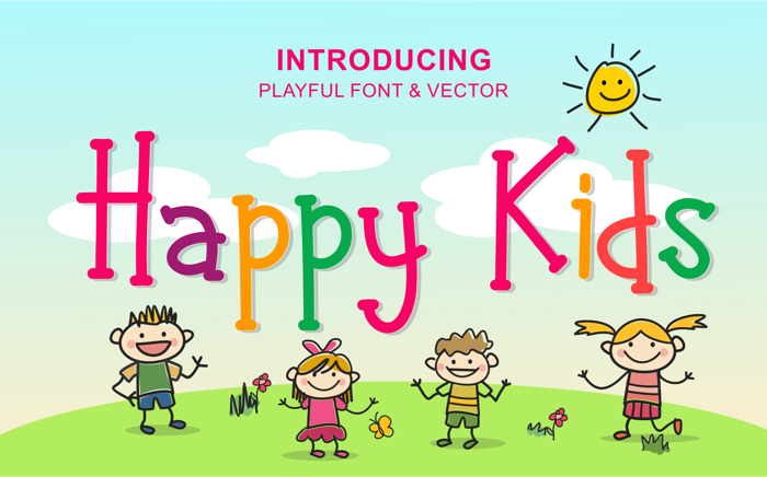 Happy Kids Font poster