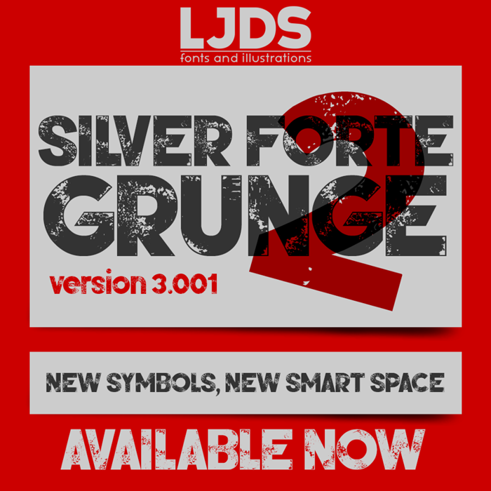 Silver Forte Grunge Font poster