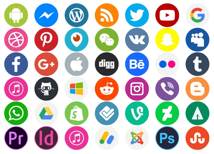 social media color Font poster