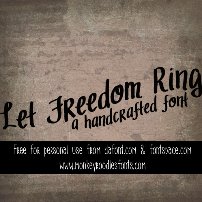MRF Let Freedom Ring Font poster