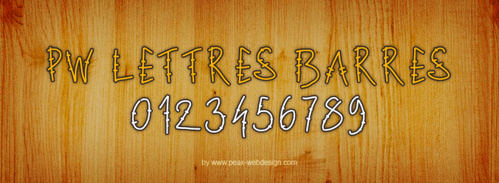 PWLettresbarres Font poster