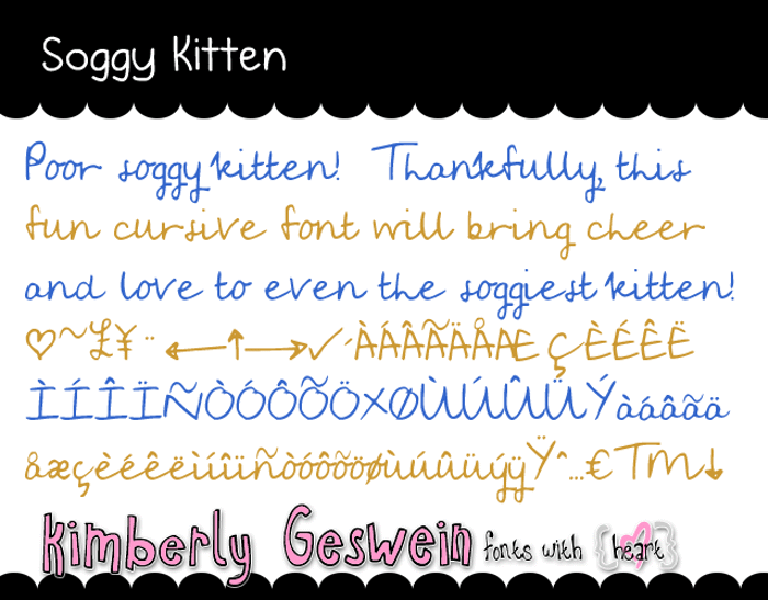 Soggy Kitten Font poster