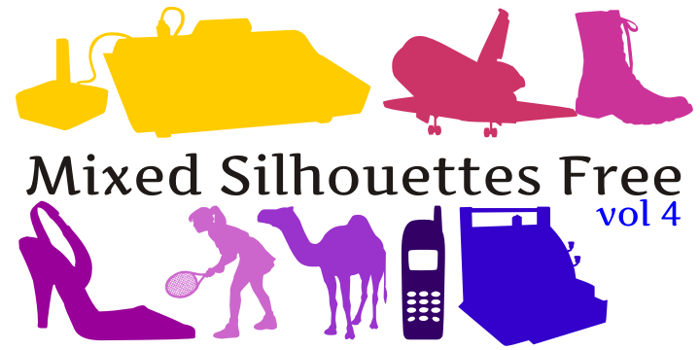 Mixed Silhouettes Free vol 4 Font poster
