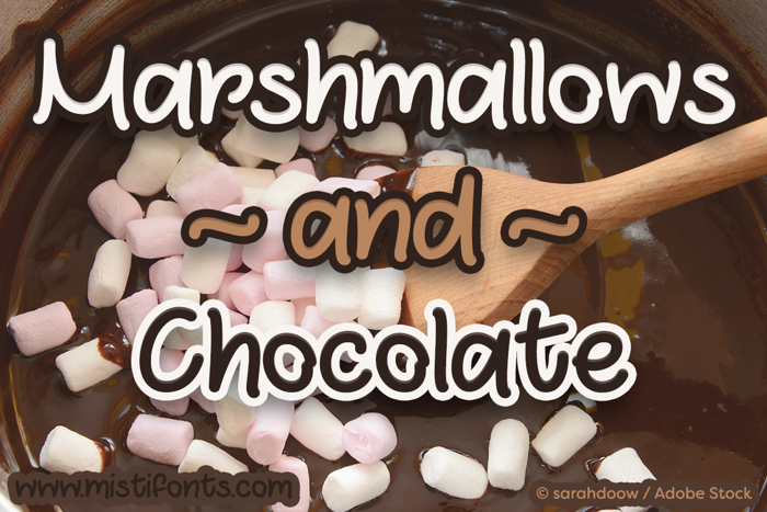 Marshmallows and Chocolate Font poster