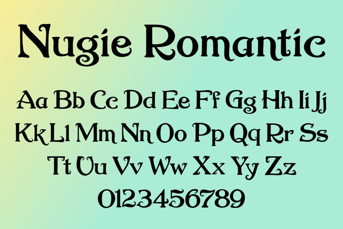 Nugie Romantic Font poster