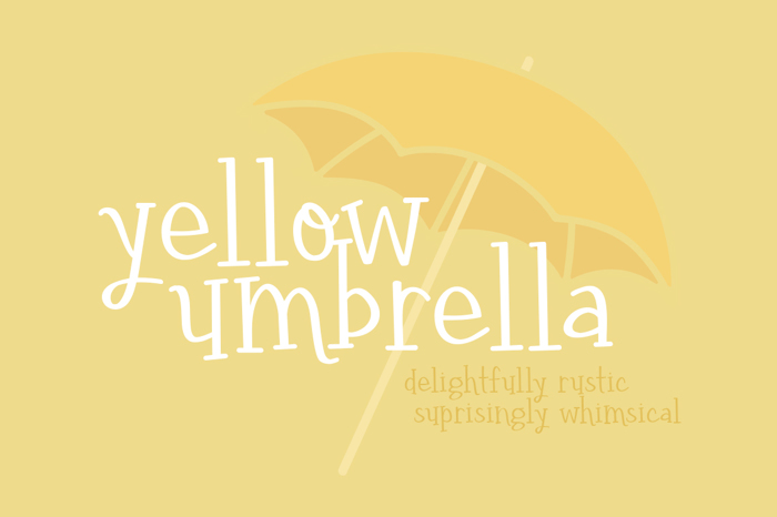 yellow umbrella Font poster