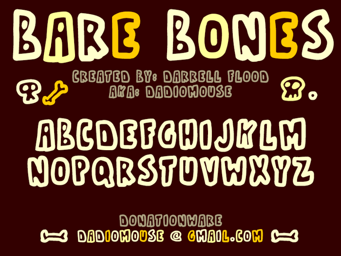 Bare Bones1 Font poster