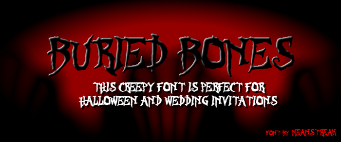 BURIED BONES Font poster