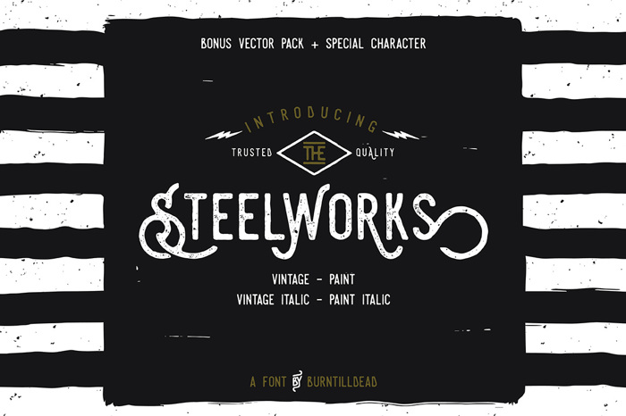 Steelworks Vintage Font poster