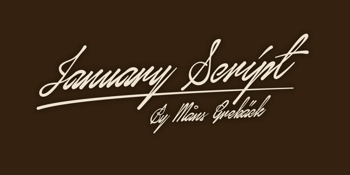 January Script Font poster