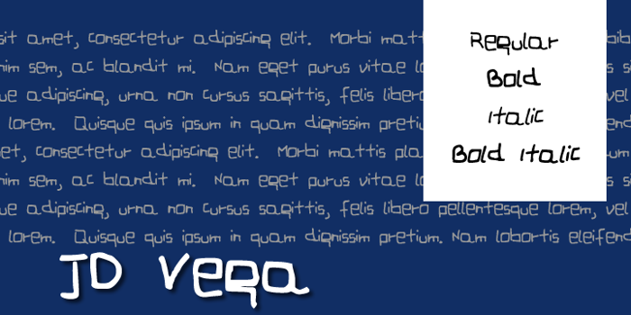 JDVega Font poster