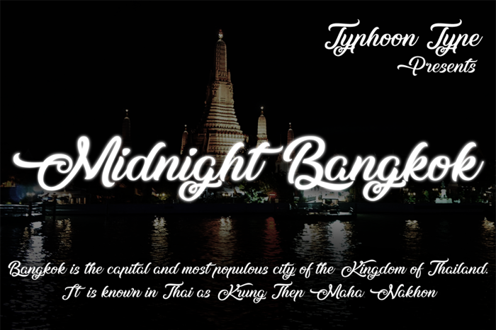 Midnight Bangkok Font poster