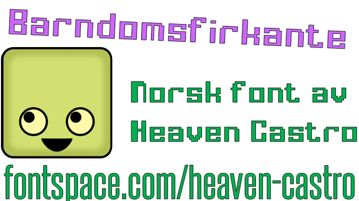 Barndomsfirkante Font poster