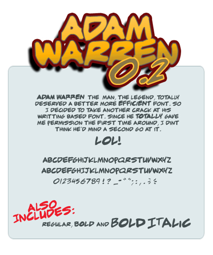 adam warren Font poster