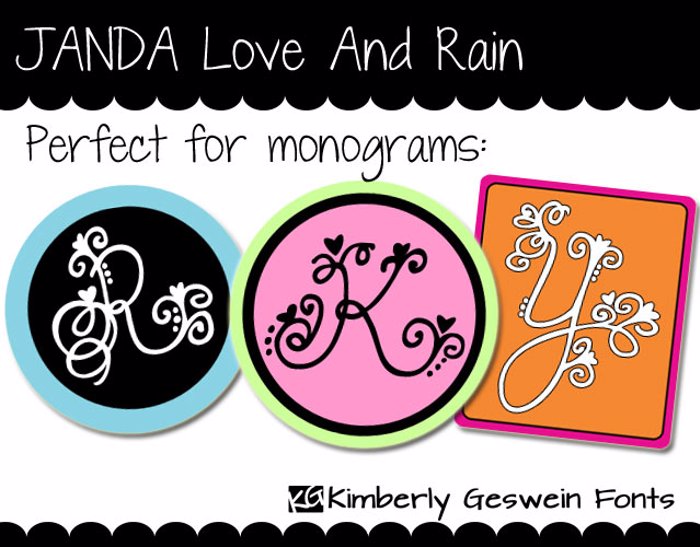 JANDA Love And Rain Font poster