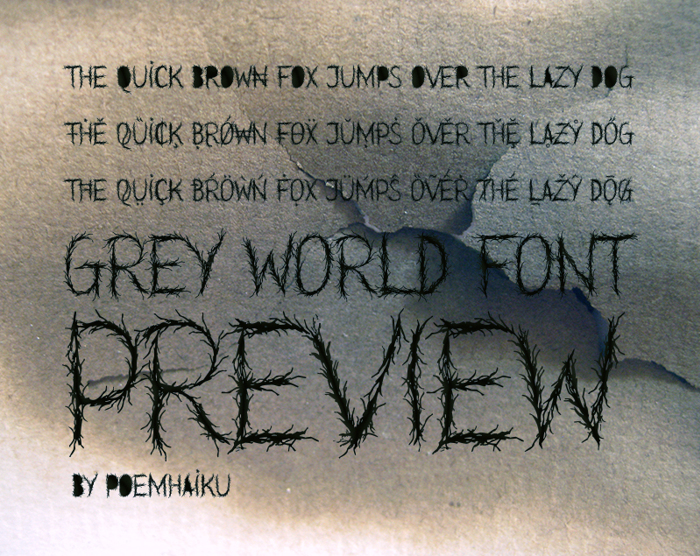Grey World Demo Font poster