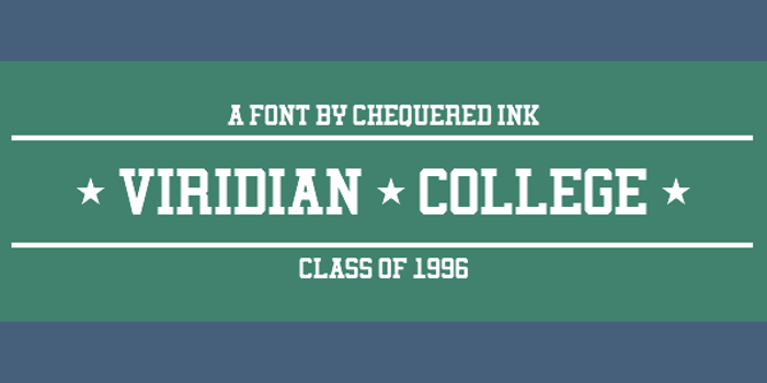 Viridian College Font poster