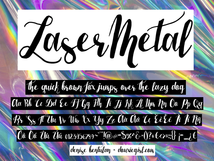 Laser Metal Font poster