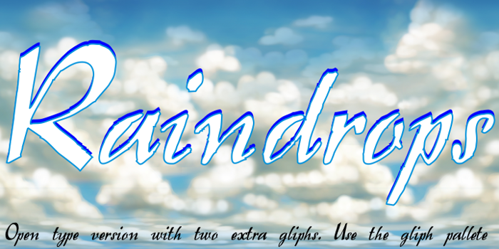 Raindrops Font poster