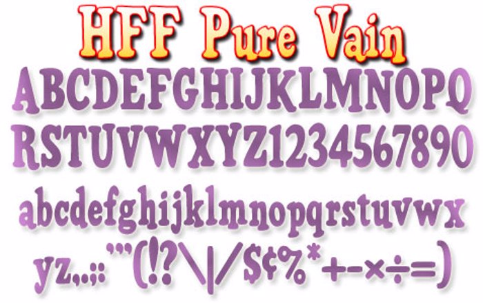 HFF Pure Vain Font poster