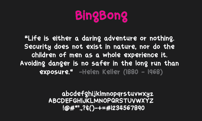bingbong Font poster