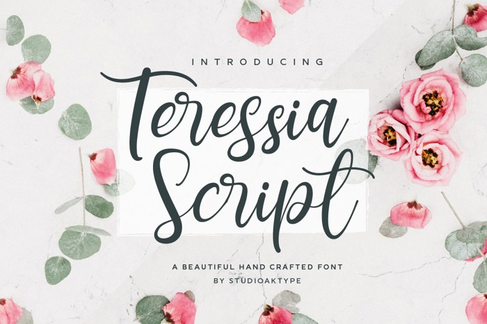 Teressia Script Font poster