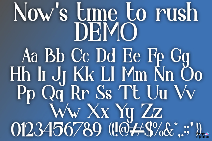 Now 's time to rush Font poster