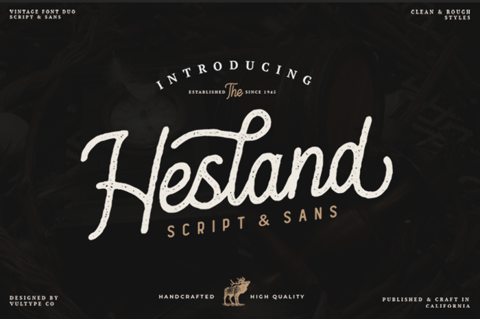 Hesland Vintage Font poster