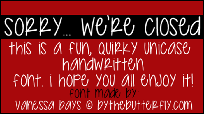 Sorry... We're Closed Font poster