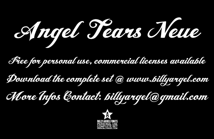 Angel Tears Neue Font poster