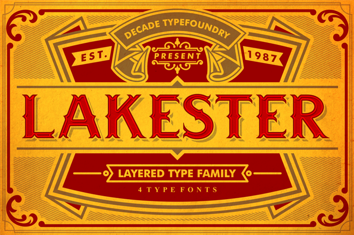 LAKESTERINLINELAYER3DEMO Font poster