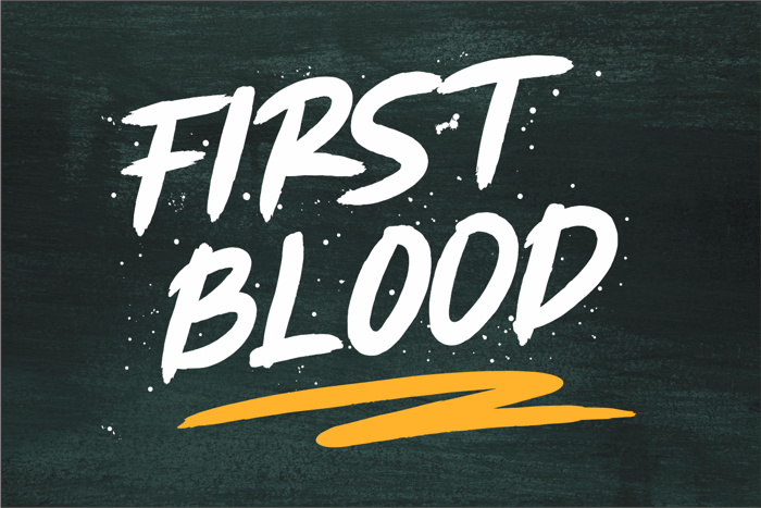 FIRST BLOOD Font poster