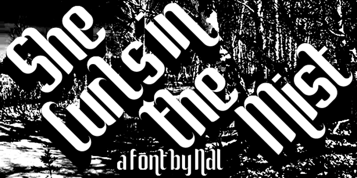 She Curls In The Mist Font poster