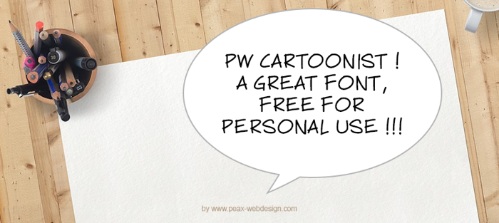 PW Cartoonist Font poster