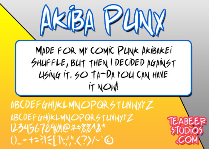 Akiba Punx Font poster
