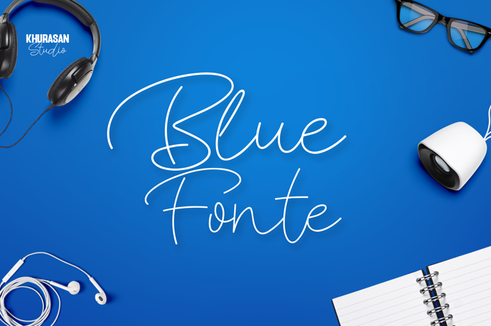 Blue Fonte Font poster