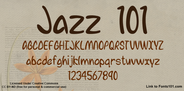 Jazz 101 Font poster